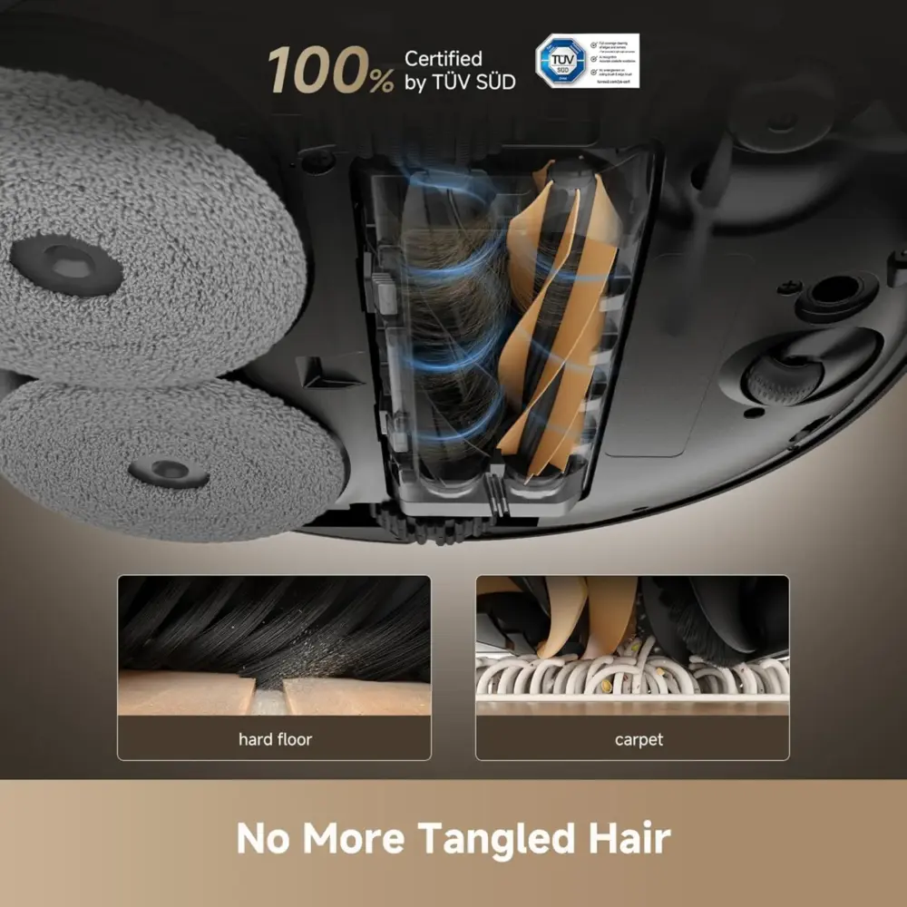 X50 Ultra Robot Vacuum and Mop - Halloween Limited time 10% discount Auto-Empty and Mop Self-Cleaning, 20,000Pa Suction, Obstacle Avoidance and 360° Navigation, Corner to Edge Deep Cleaning, Detangling Brush - Image 7