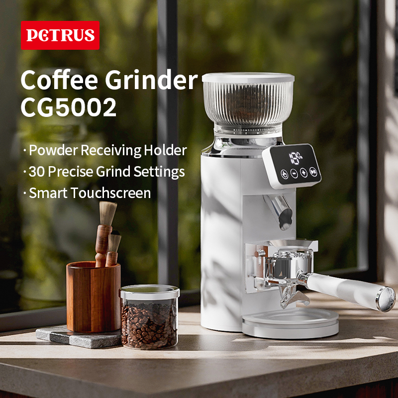 Petrus Coffee Grinder Metal Body For 51/58MM Portafilter With 30 Precise Grind Settings Espresso Drip Percolator French Press American Coffee Machine