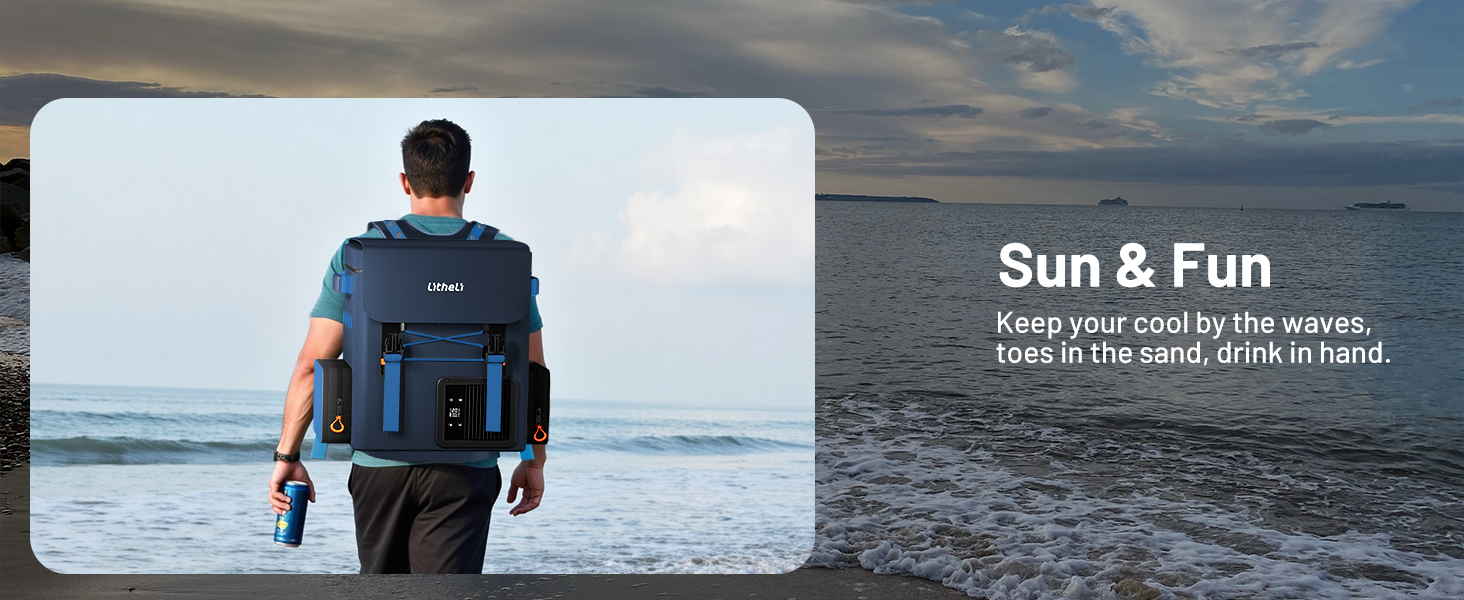 LiTHELi Frozen Pack 12V Car Refrigerator & Portable Electric Cooler. 20L/21QT with 2 U20 Batteries. -4~68℉ Travel Fridge Freezer for Camping.