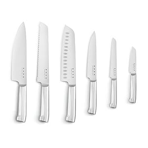 Smeg Cream Stainless Steel Knife Block Set