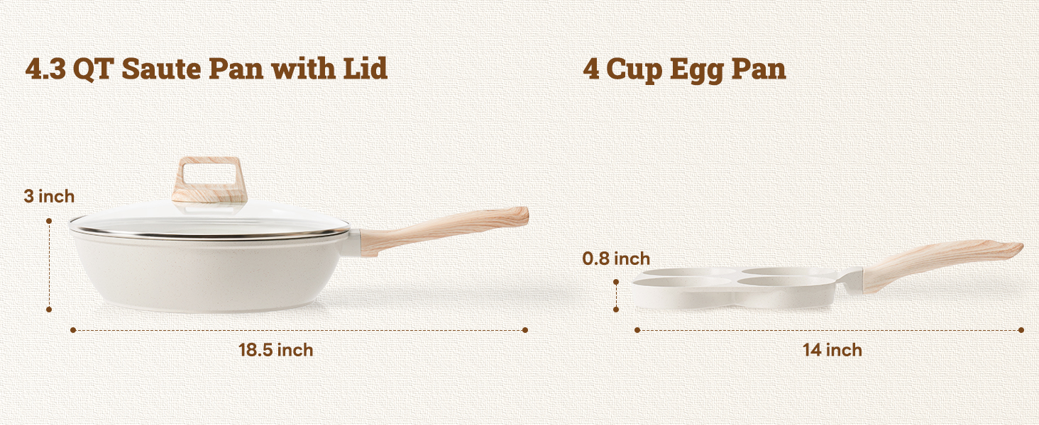 17 Pcs Pots and Pans Set Non stick .Cookware Sets White Granite Induction Cookware. Non-toxic Healthy Non Stick Kitchen Cooking Set with Frying Pans Set. Saucepans (PFAS. PFOA. PFOS Free) White