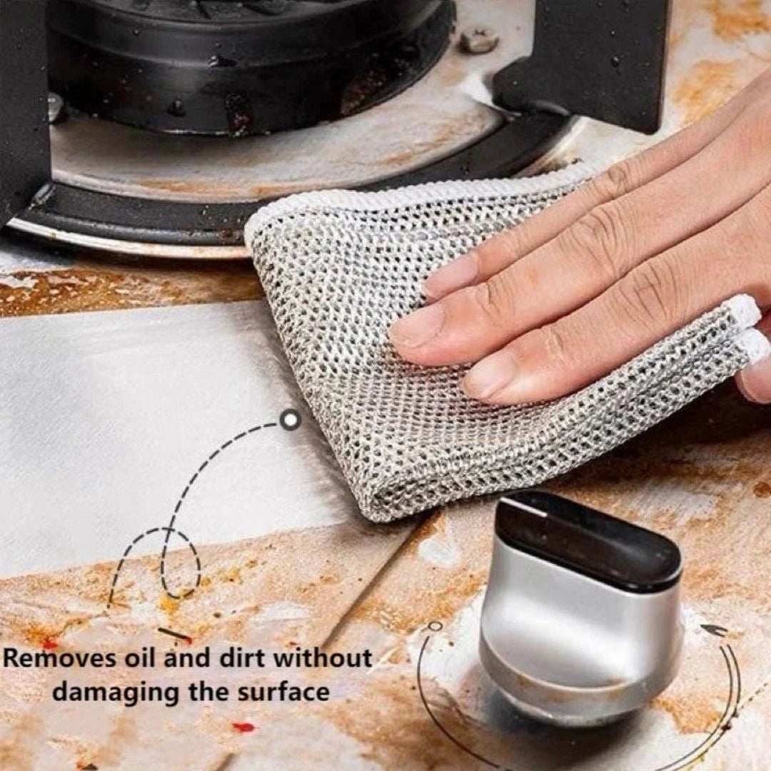 Super Effective Wire Dishcloth – Removes Grease Fast, Safe on All Pans, Long-Lasting Design (Buy 10 Get 10 Free)